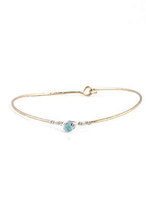 Round Thin Shape Stone Attached Bracelet 5GBA4